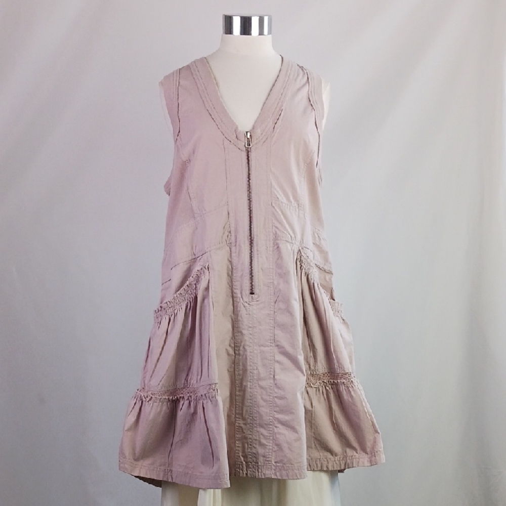 Anthropologie Nwt Zip Front Pink Mini Dress.